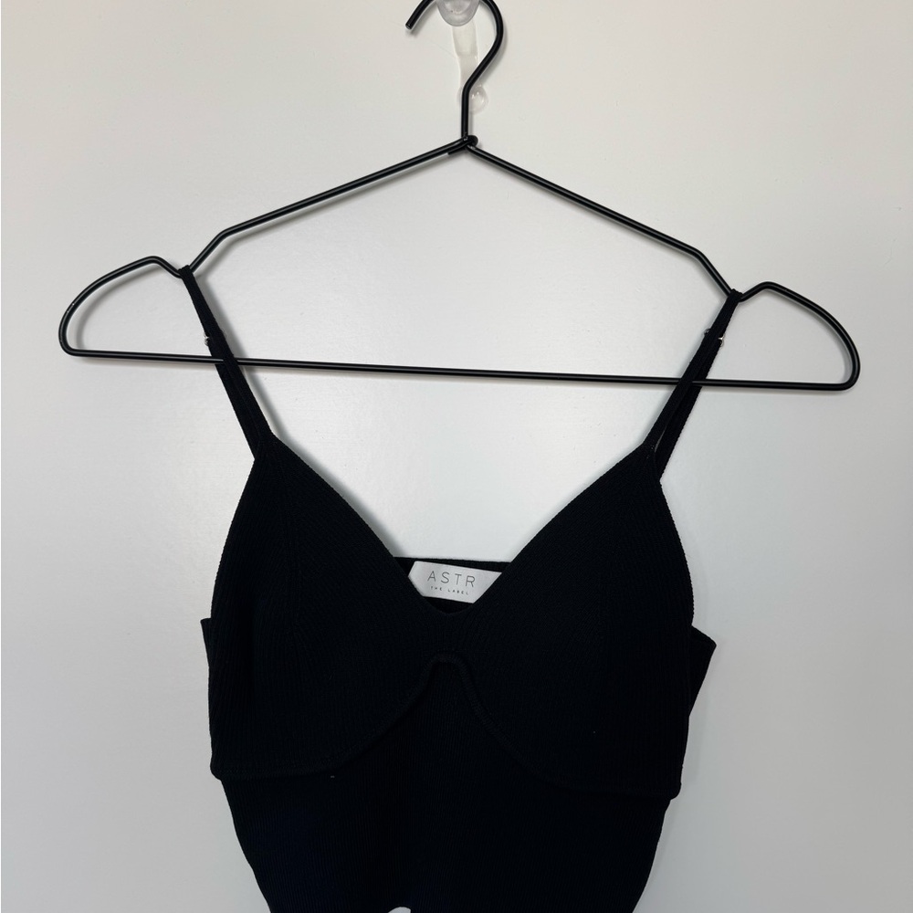 ASTR Black Knit Crop Top